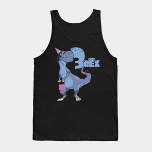 Kids Three Rex T-Rex Birthday 3 Year Old Girl Boy Kids design Tank Top